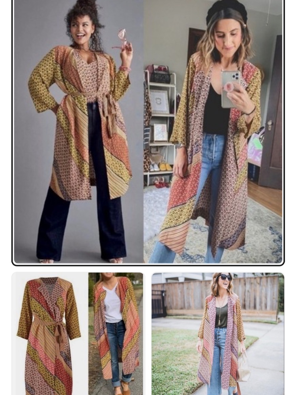 CAbi Floral Patchwork kimono/dress- Red, Yellow & Cream. Perdect for festivals.